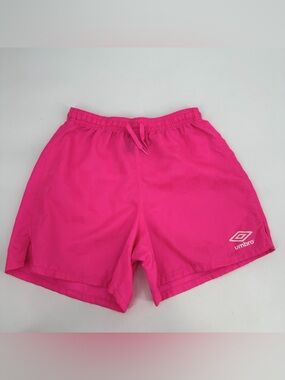 Umbro Shorts Pink Girls Size S Soccer Hot Pink Drawstring Elastic Waist Nylon